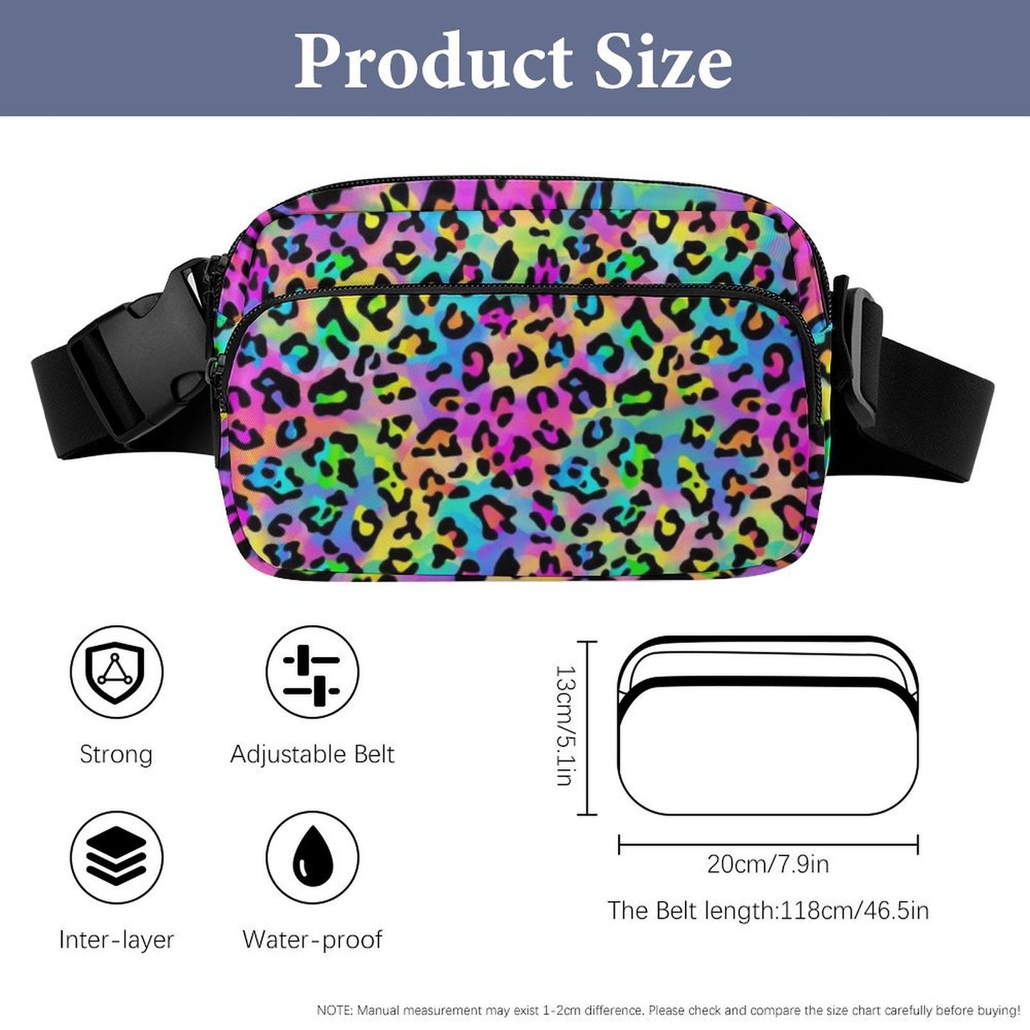 Rainbow Leopard Fanny Pack- PREORDER