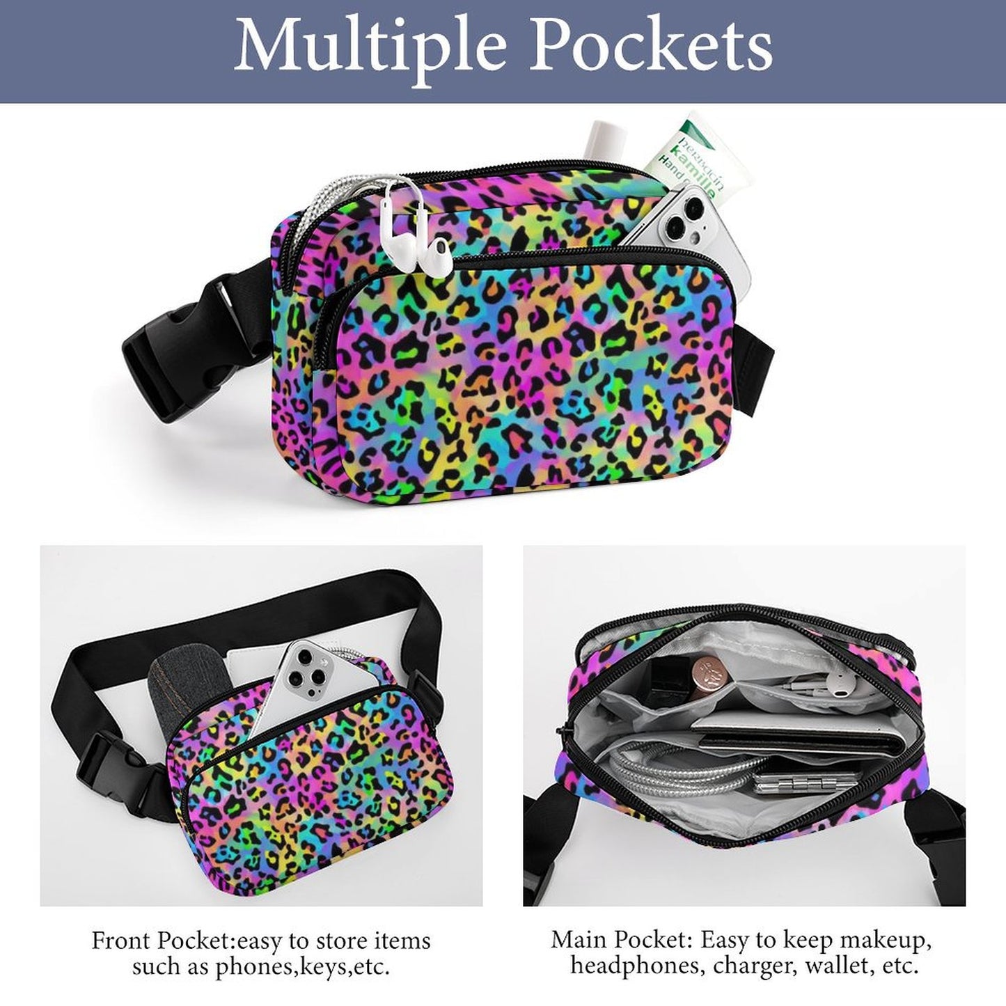 Rainbow Leopard Fanny Pack- PREORDER