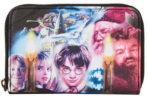 LOUNGEFLY HARRY POTTER: SCORCERERS STONE ZIP AROUND WALLET