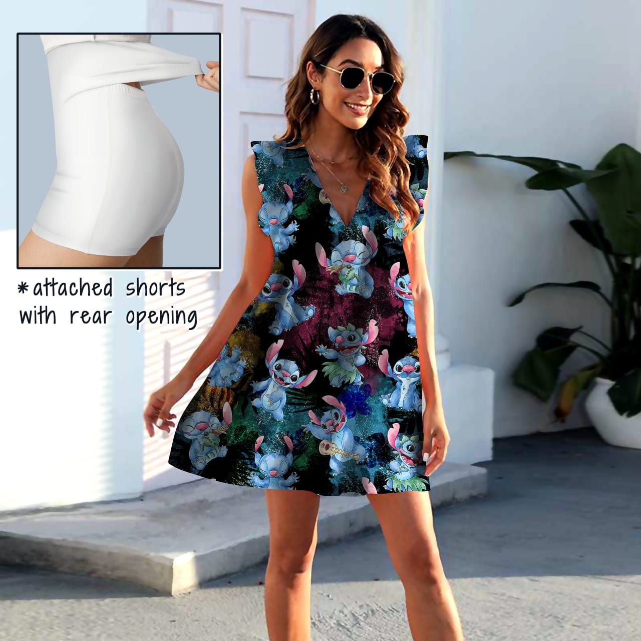 Blue Alien Pocket Dress with Shorts