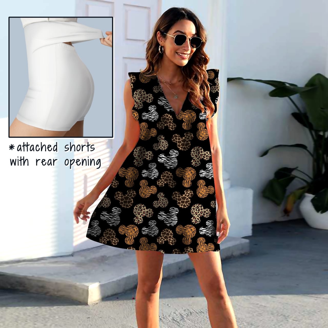 Safari Mouse Pocket Dress with Shorts