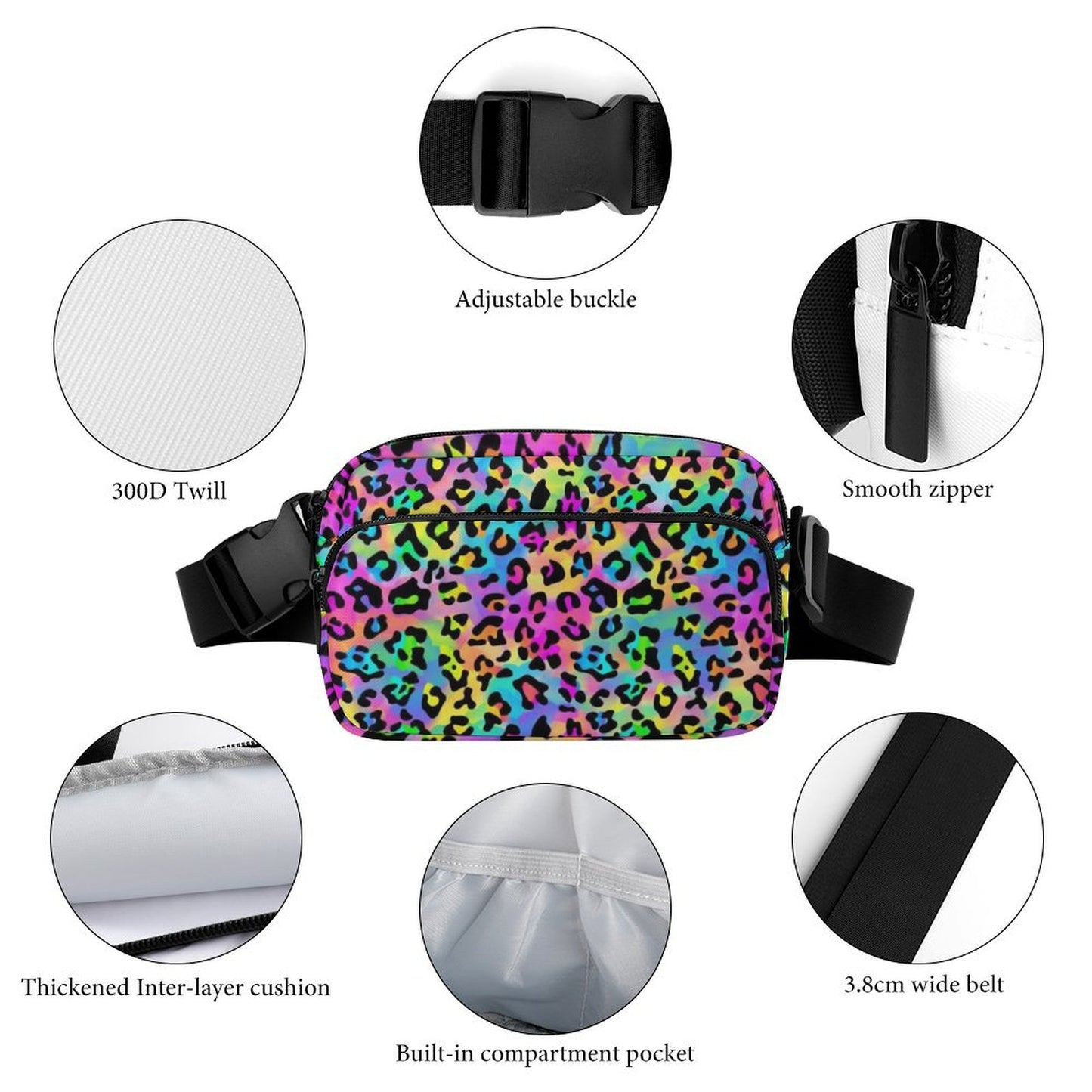 Rainbow Leopard Fanny Pack- PREORDER