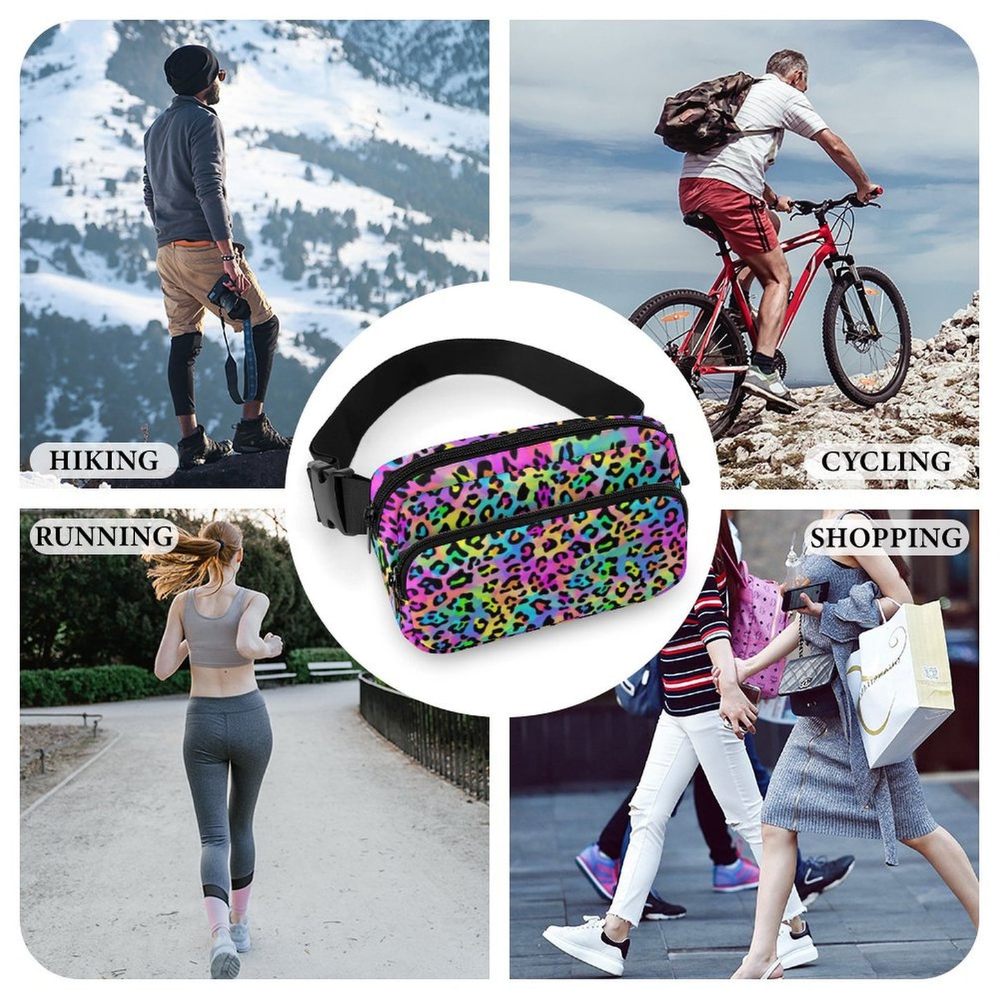 Rainbow Leopard Fanny Pack- PREORDER