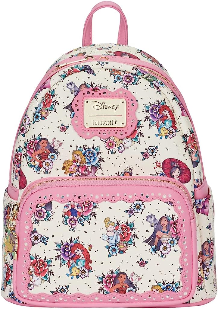 LOUNGEFLY DISNEY: PRINCESS TATTOO AOP MINI BACKPACK