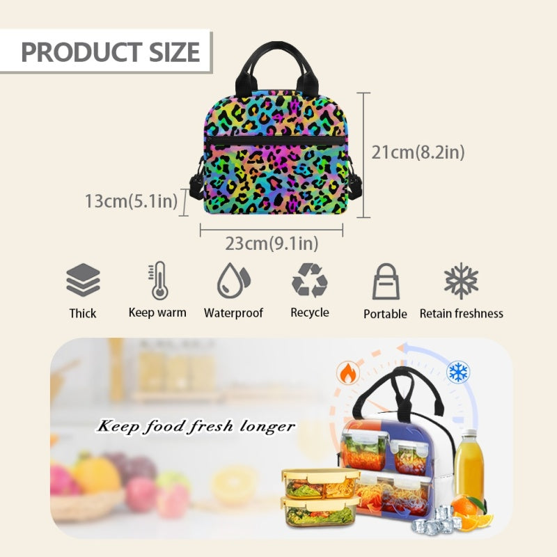 Rainbow Leopard Lunch Tote - Preorder - ETA Early Aug. 2024