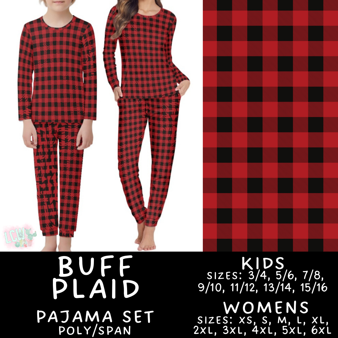 Batch #412 - Christmas Family Pajamas 2 - Closes 9/12 - ETA late October - Buff Plaid Women's & Kid's Pajama Set