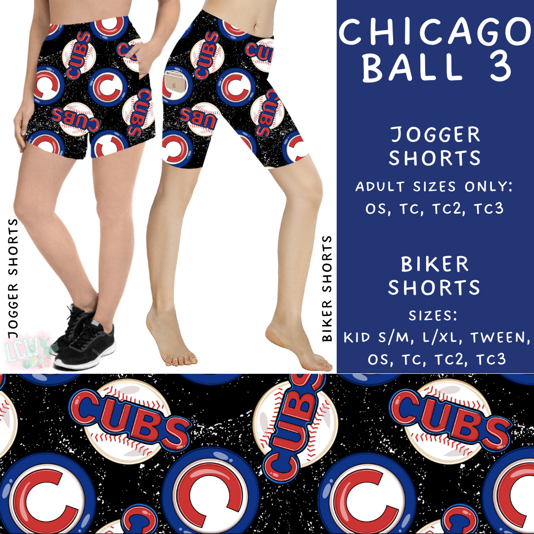 Batch #343 - Home Run Collection - Closes 5/22 - ETA mid July - Chicago Ball 3 Biker & Jogger Shorts