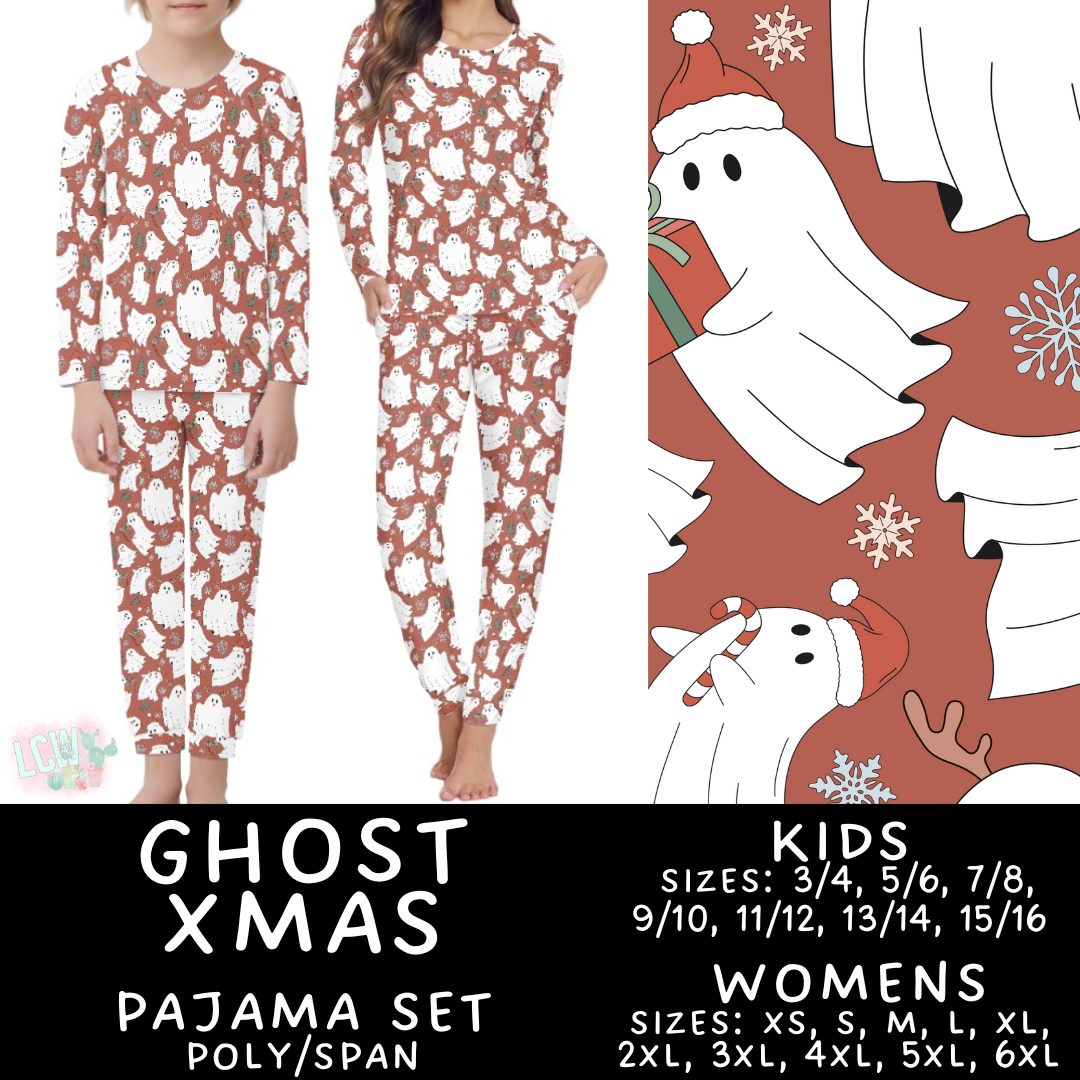 Batch #412 - Christmas Family Pajamas 2 - Closes 9/12 - ETA late October - Ghost Xmas Women's & Kid's Pajama Set
