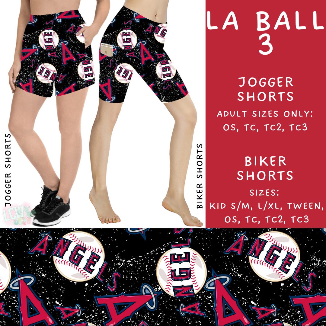 Batch #343 - Home Run Collection - Closes 5/22 - ETA mid July - LA Ball 3 Biker & Jogger Shorts