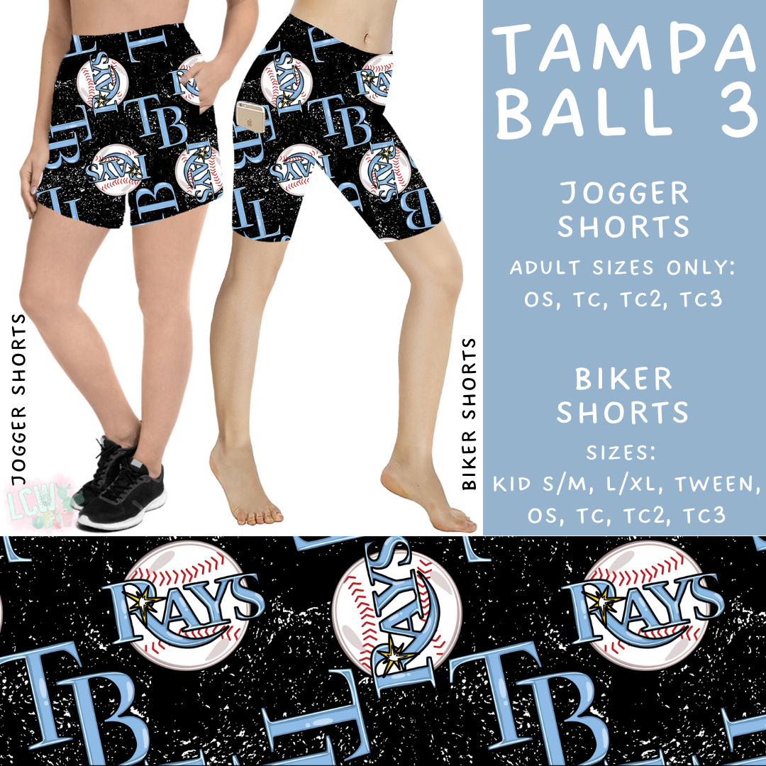 Batch #343 - Home Run Collection - Closes 5/22 - ETA mid July - Tampa Ball 3 Biker & Jogger Shorts