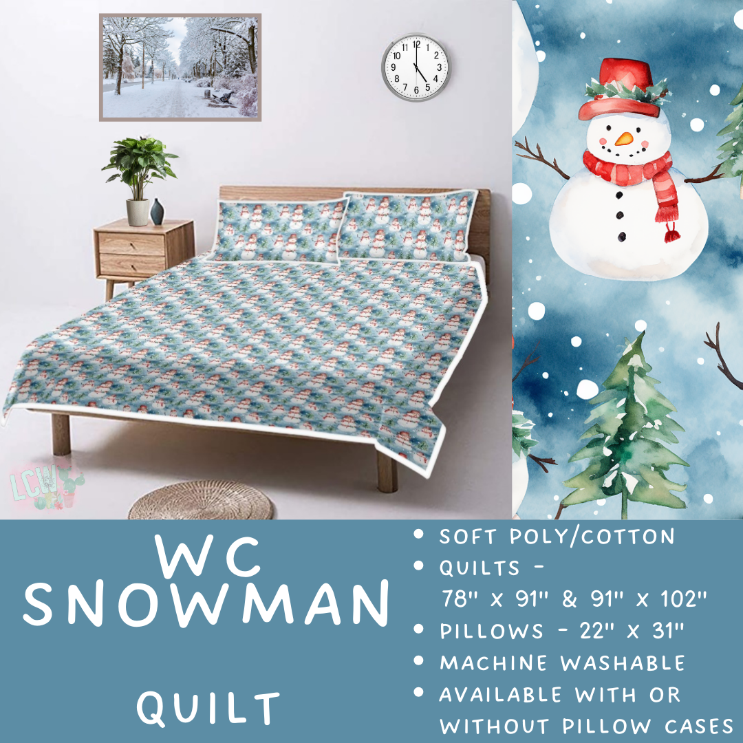Batch #410 - Cozy Quilts - Closes 9/10 - ETA late October - WC Snowman Quilt