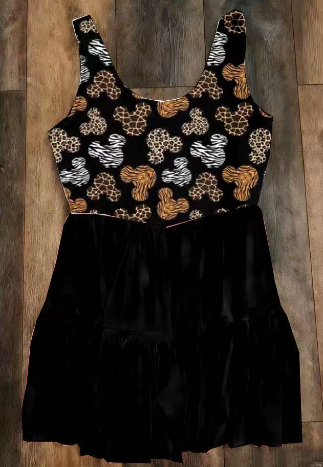 Kid's Safari Mouse Mesh Dress w/ Shorts Underneath- Preorder - ETA early April