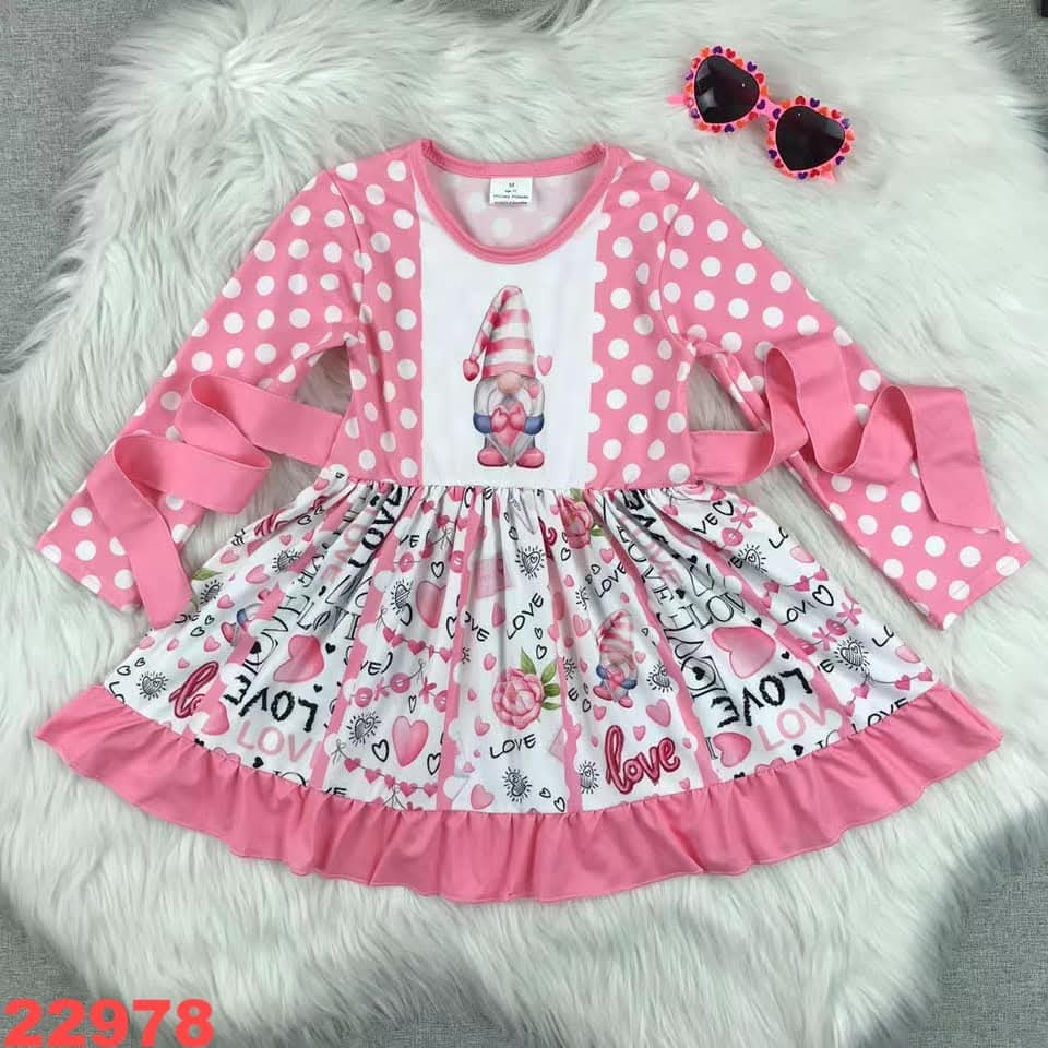 Gnome Valentine Twirl Dress