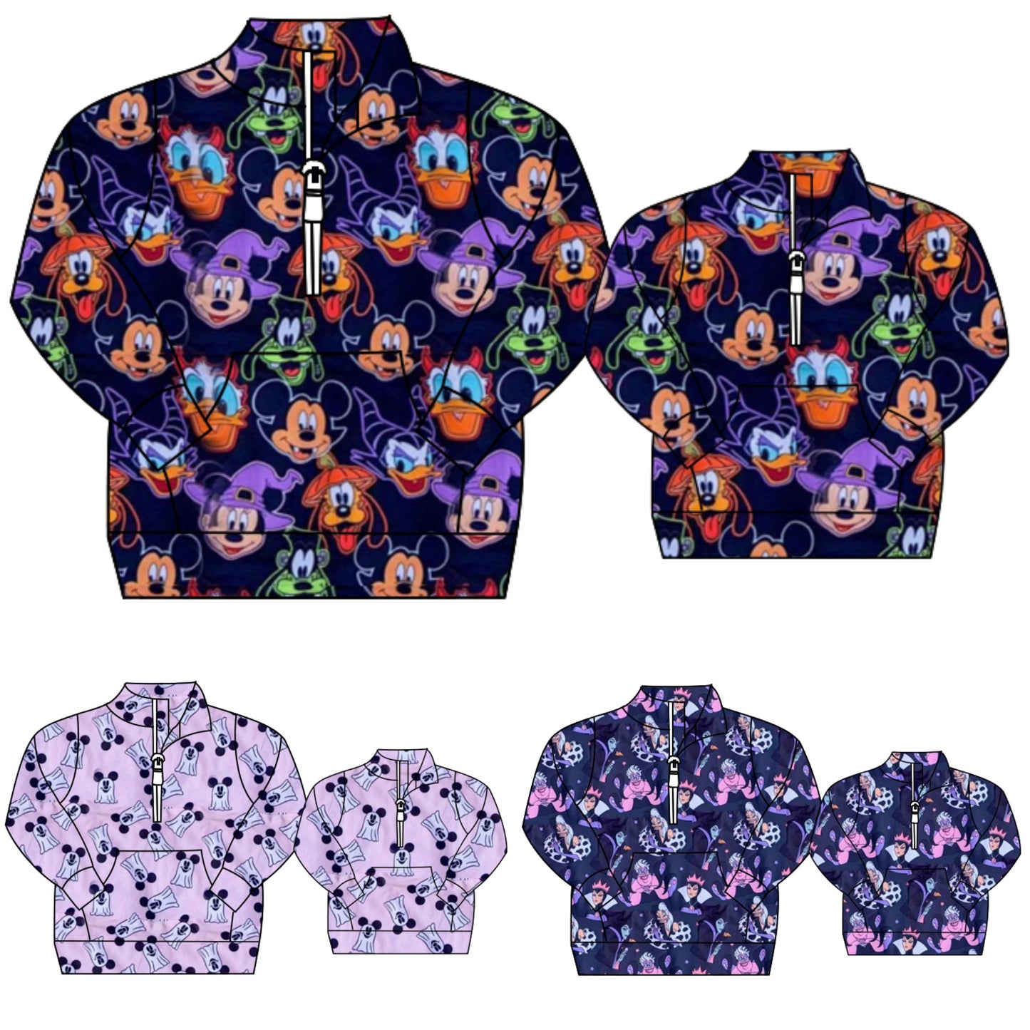 Kid's Magical Halloween 1/4 Zip Jackets - Preorder - ETA is Sept July