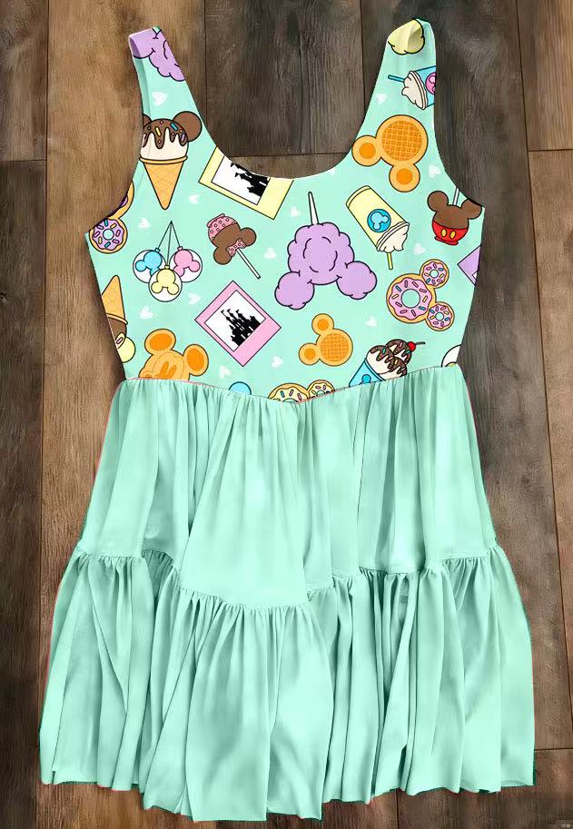 Kid's Park Snacks Mesh Dress w/ Shorts Underneath- Preorder - ETA early April