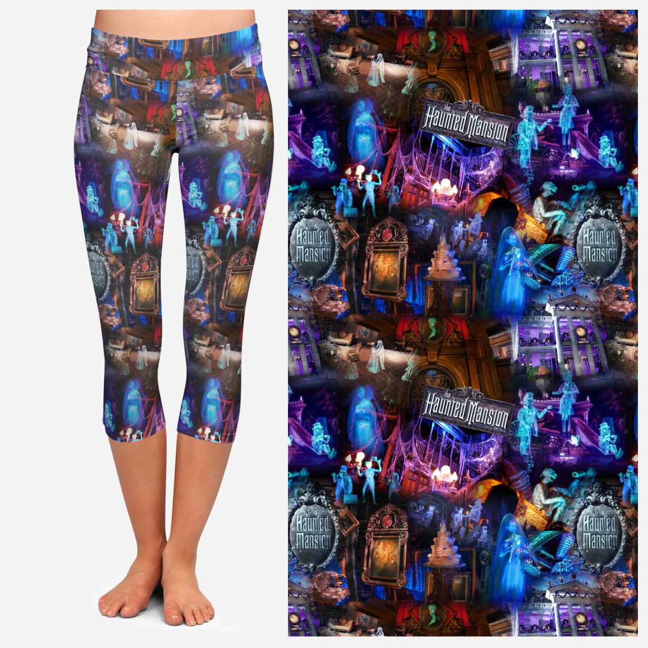 Haunted Mansion V-WAIST Capri Leggings with pockets