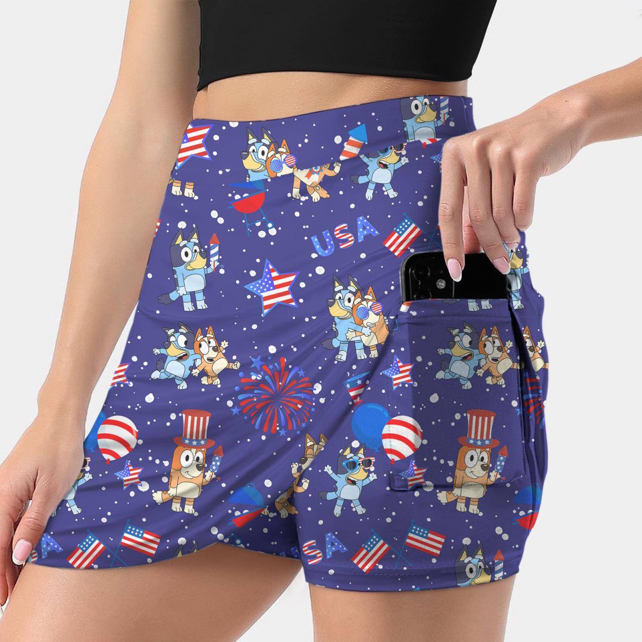 Red, White, & BLUE Skort