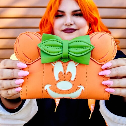 Loungefly Minnie Mouse Glow in The Dark Pumpkin Flap Wallet