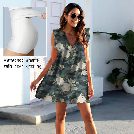 Floral Camo Pocket Dress with Shorts - PREORDER - ETA MID JULY