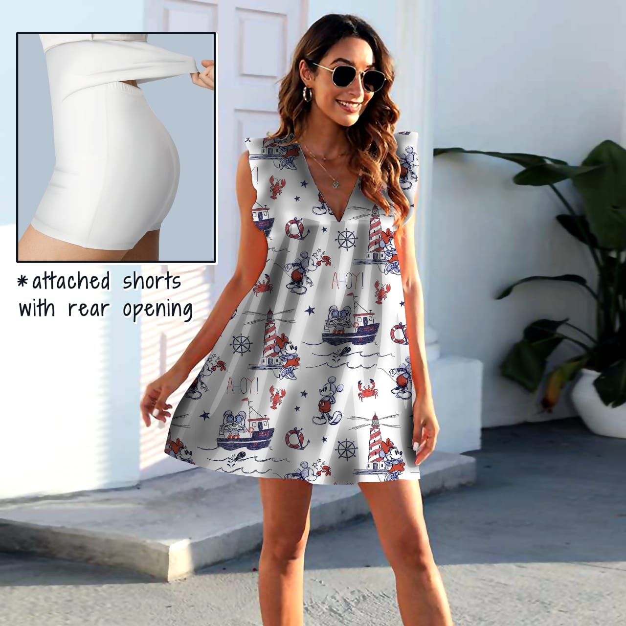 Nautical Mice Pocket Dress with Shorts - PREORDER - ETA MID JULY