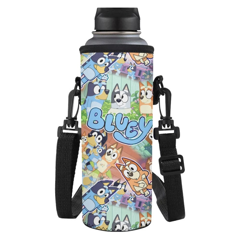 Blue Dog Water Bottle Carrier Bag- - Preorder - ETA Early Aug. 2024