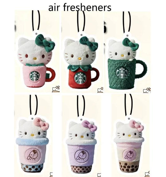 Hello Kitty Starbucks air freshies for cars! Bundle of 6