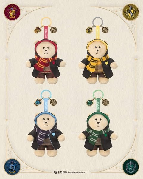 Starbucks Harry Potter Hogwarts Bearista Plush Key Chains