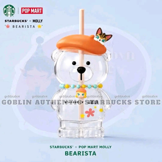 AUTHENTIC Starbucks Popmart Molly Collab Bearista Bear Glass Cup - PREORDER - ETA IS late  AUGUST