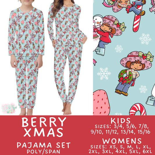 Batch #412 - Christmas Family Pajamas 2 - Closes 9/12 - ETA late October - Berry Xmas Women's & Kid's Pajama Set
