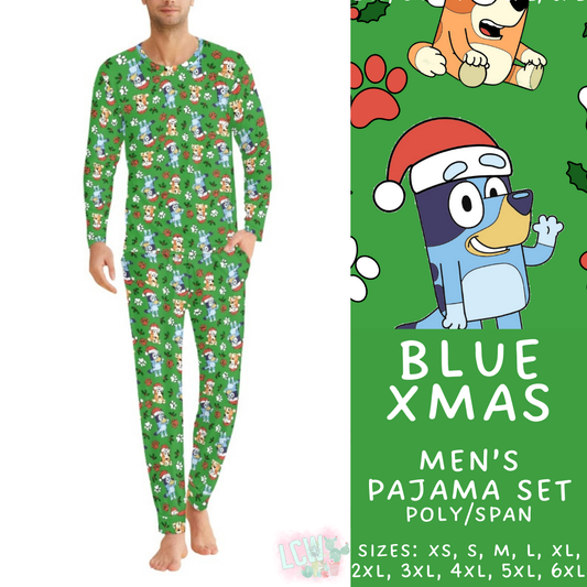 Batch #412 - Christmas Family Pajamas 2 - Closes 9/12 - ETA late October - Blue Xmas Men's Pajama Set