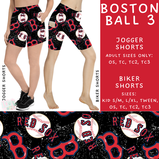 Batch #343 - Home Run Collection - Closes 5/22 - ETA mid July - Boston Ball 3 Biker & Jogger Shorts