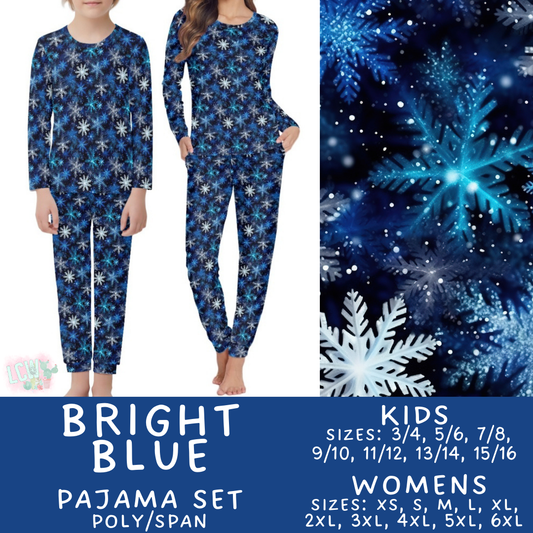 Batch #412 - Christmas Family Pajamas 2 - Closes 9/12 - ETA late October - Bright Blue Women's & Kid's Pajama Set