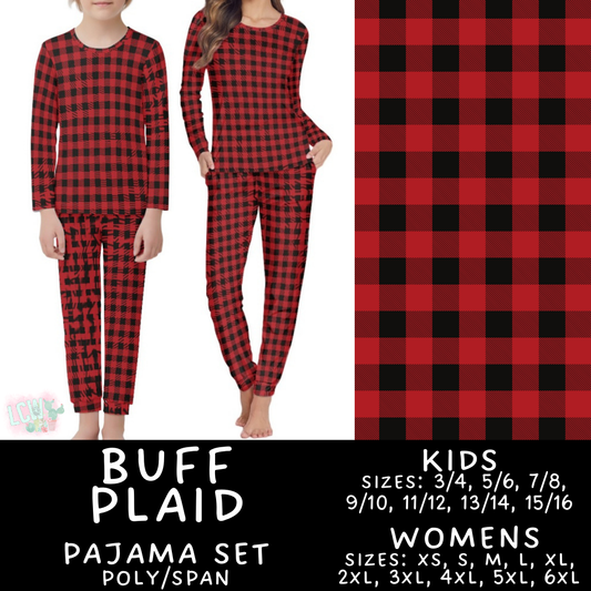 Batch #412 - Christmas Family Pajamas 2 - Closes 9/12 - ETA late October - Buff Plaid Women's & Kid's Pajama Set