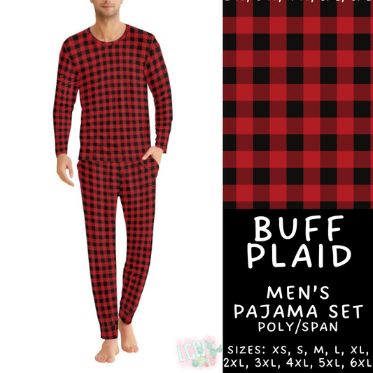Batch #412 - Christmas Family Pajamas 2 - Closes 9/12 - ETA late October - Buff Plaid Men's Pajama Set