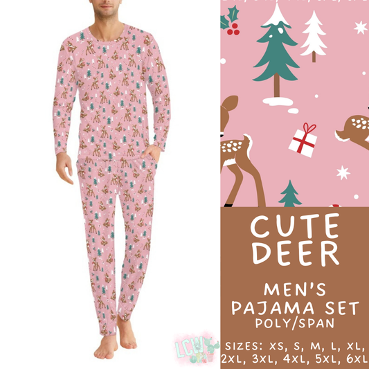 Batch #412 - Christmas Family Pajamas 2 - Closes 9/12 - ETA late October - Cute Deer Men's Pajama Set