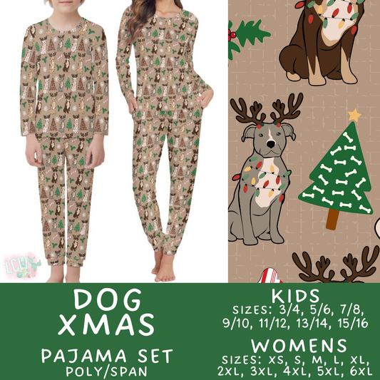 Batch #412 - Christmas Family Pajamas 2 - Closes 9/12 - ETA late October - Dog Xmas Women's & Kid's Pajama Set