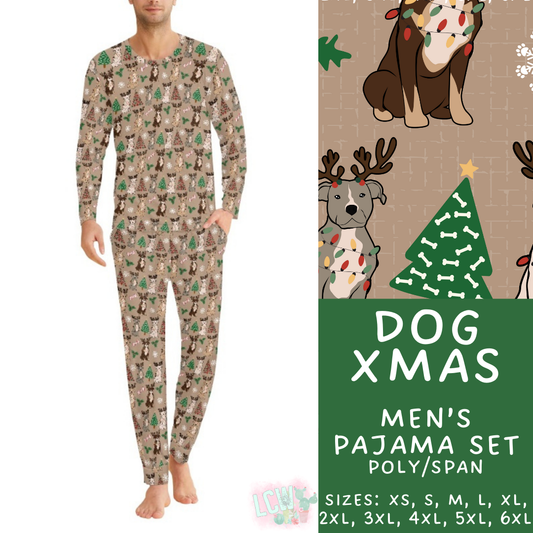Batch #412 - Christmas Family Pajamas 2 - Closes 9/12 - ETA late October - Dog Xmas Men's Pajama Set