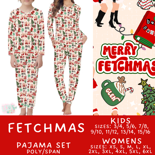 Batch #412 - Christmas Family Pajamas 2 - Closes 9/12 - ETA late October - Fetchmas Women's & Kid's Pajama Set