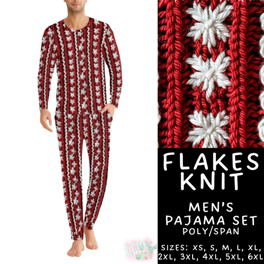 Batch #412 - Christmas Family Pajamas 2 - Closes 9/12 - ETA late October - Flakes Knit Men's Pajama Set