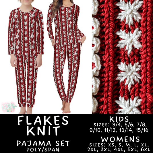 Batch #412 - Christmas Family Pajamas 2 - Closes 9/12 - ETA late October - Flakes Knit Women's & Kid's Pajama Set