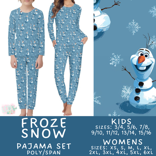 Batch #412 - Christmas Family Pajamas 2 - Closes 9/12 - ETA late October - Frost Snow Women's & Kid's Pajama Set