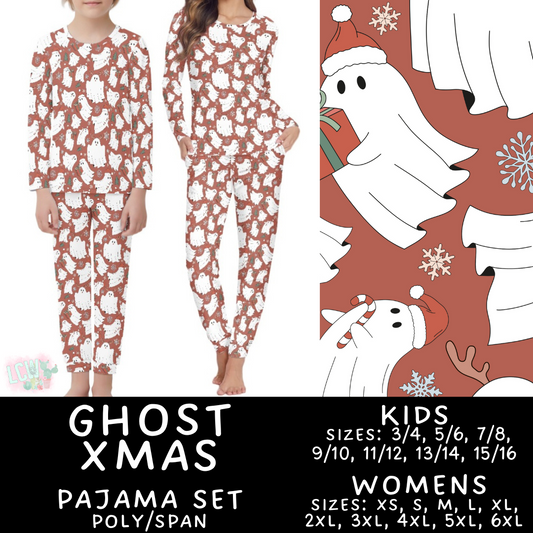 Batch #412 - Christmas Family Pajamas 2 - Closes 9/12 - ETA late October - Ghost Xmas Women's & Kid's Pajama Set