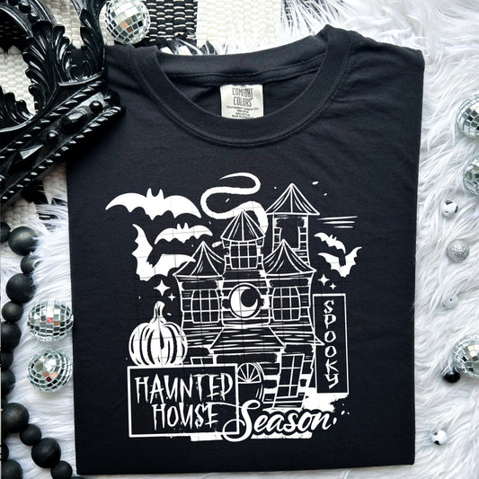 Haunted House Season White Sweatshirt or T-shirt