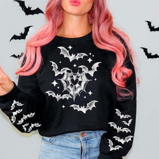 Bats and Heart Web 1 Sweatshirt or T-shirt