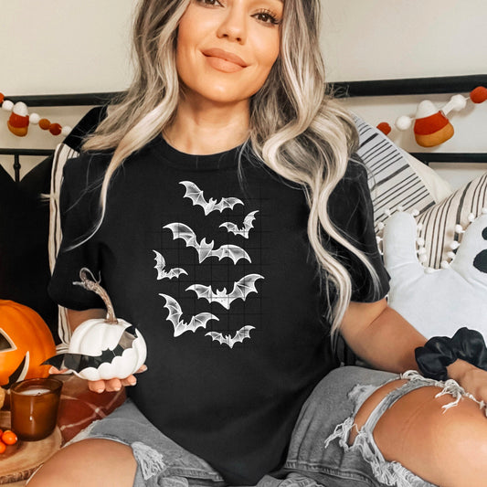 Watercolor Bats White Sweatshirt or T-shirt