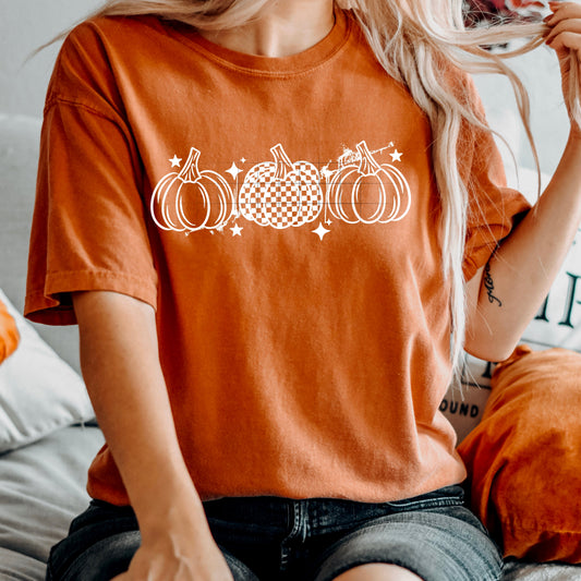 3 Pumpkins White Print