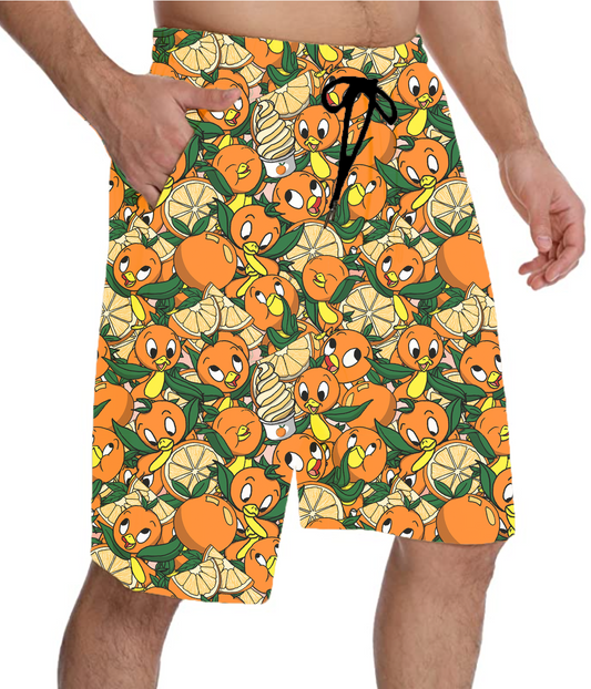 Orange Bird Jogger Shorts