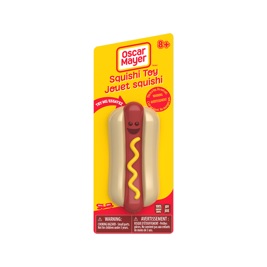 Licensed OSCAR MAYER SQUISHI HOT DOG TOY -  Preorder - ETA Aug to Sept.