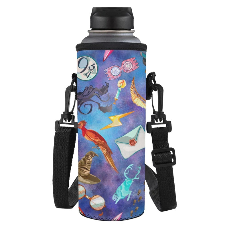 Wizarding School Water Bottle Carrier Bag- - Preorder - ETA Early Aug. 2024