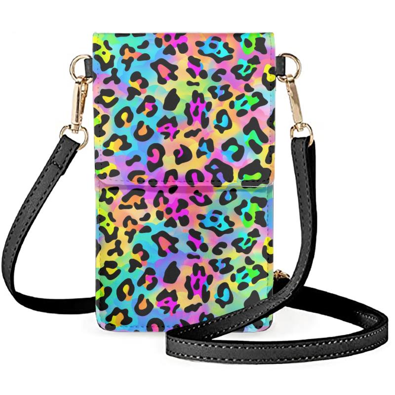 Rainbow Leopard Phone Crossbody Bag -